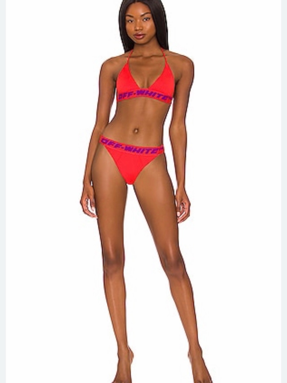 Off White Logo Band Bikini Set in Coral Red -Size 38 - Revolve - 2 piece suit